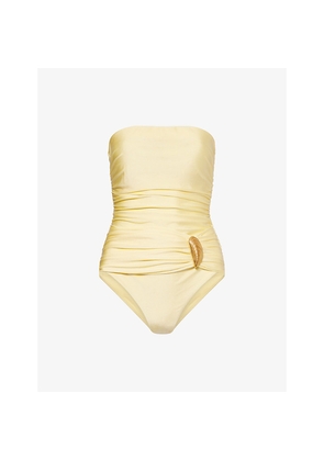 Womens Simkhai Lorena Shell Strapless Swimsuit