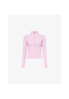 Womens Bo+Tee High-Neck Slim-Fit Stretch-Woven Track Jacket