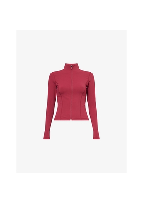 Womens Bo+Tee Slim-Fit High-Neck Stretch-Woven Track Jacket