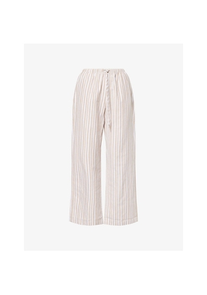 Womens 4th & Reckless Louisa Striped Cotton-Blend Trousers