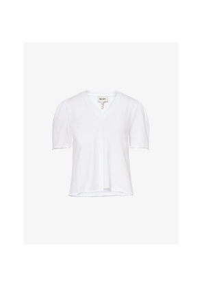 Womens Me And Em Raw-Trim V-Neck Cotton T-Shirt