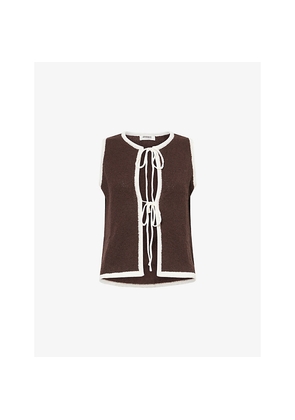 Womens 4th & Reckless Morganna Contrasting-Trim Woven Top