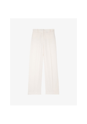 Womens The Kooples Mid-Rise Wide-Leg Woven Trousers