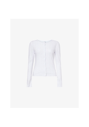 Womens Cou Cou Intimates Round-Neck Pointelle-Knit Cotton Cardigan