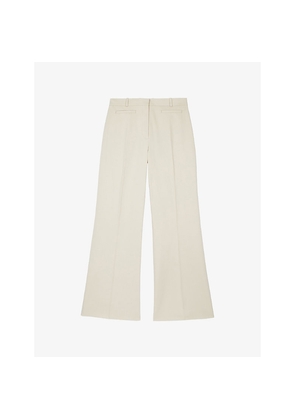 Womens The Kooples Mid-Rise Wide-Leg Cotton Trousers