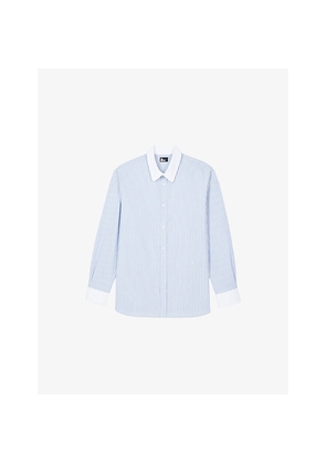 Womens The Kooples Striped Relaxed-Fit Cotton Shirt