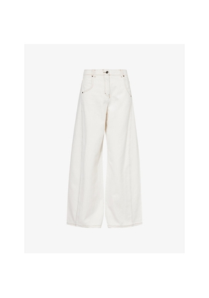 Womens Me And Em Relaxed-Fit Wide-Leg Denim Jeans