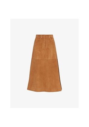Womens Me And Em Luxe A-Line Suede Midi Skirt