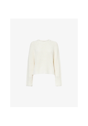 Womens Me And Em Chunky-Knit Raglan-Sleeve Cotton Jumper