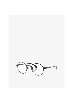 Womens Moncler Me4015T Suffuse Round-Frame Metal Optical Glasses