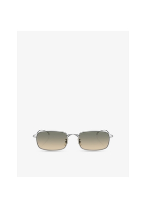 Womens Oliver Peoples Ov1364St Rectangle-Frame Metal Sunglasses