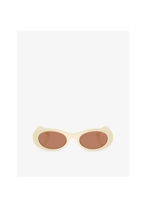 Womens Miu Miu Mu 06Zs Oval-Frame Acetate Sunglasses