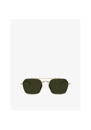 Womens Oliver Peoples Ov1365St Square-Frame Metal Sunglasses