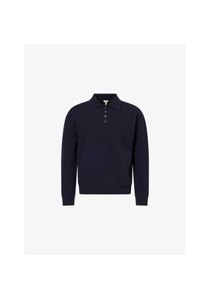 Mens Loewe Intarsia-Logo Polo-Collar Wool Jumpers