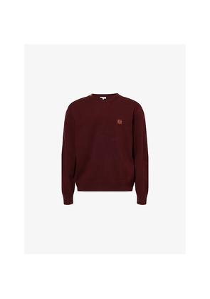 Mens Loewe Regular-Fit Embroidered-Logo Wool Jumper