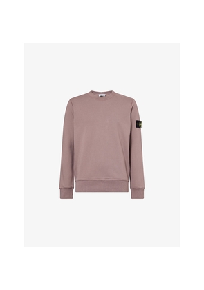 Mens Stone Island Crewneck Logo-Patch Cotton Sweatshirt
