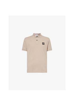Mens Stone Island Regular-Fit Logo-Patch Stretch-Cotton Polo Shirt