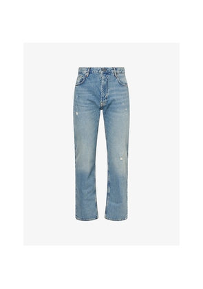 Mens Emporio Armani Distressed Straight-Leg Denim Jeans