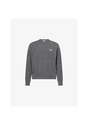 Mens Loewe Regular-Fit Embroidered-Logo Wool Jumper