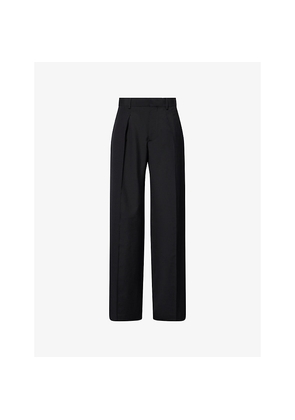 Mens JW Anderson Straight-Leg Pleated Wool Trousers