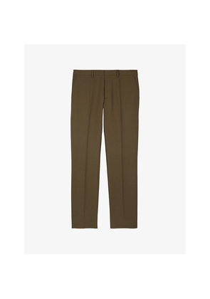 Mens The Kooples Straight Regular-Fit Cotton and Linen-Blend Trousers