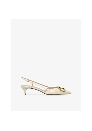 Womens Valentino Garavani Vlogo Signature 40 Slingback Heeled Pumps