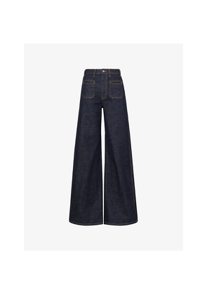 Womens Khaite Delmonico Wide-Leg Denim Jeans
