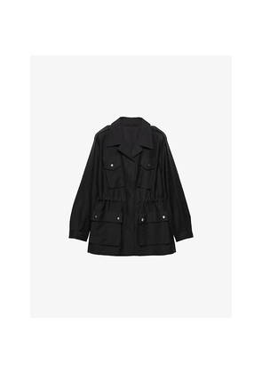 Womens Prada Flap-Pocket Garment-Dyed Mohair and Wool Jacket