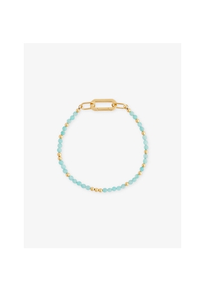Womens Rachel Jackson Tranquilty 18ct Yellow Gold-Plated Sterling-Silver and Amazonite Beaded Bracelet