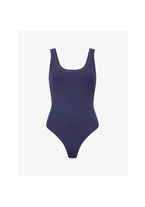 Womens Good American Scoop-Neck Ribbed Stretch-Modal Bodysuit