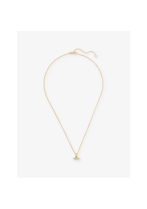 Womens Rachel Jackson Tranquility T-Bar Mini 18ct Yellow Gold-Plated Sterling-Silver and Amazonite Necklace