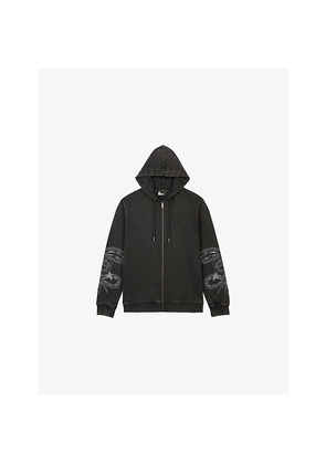 Mens The Kooples Hooded Zip-Up Cotton Sweatshirt