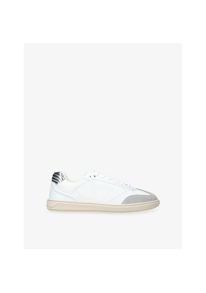 Mens Versace Logo-Plaque Leather Trainers