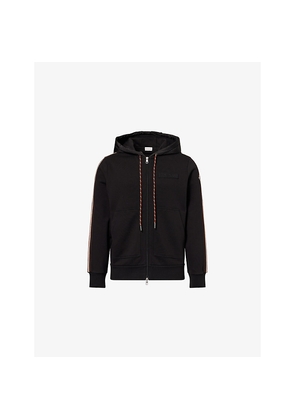 Mens Moncler Logo-Patch Striped Cotton Hoodie