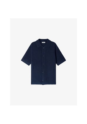 Mens Sandro Jute Short-Sleeve Woven Shirt