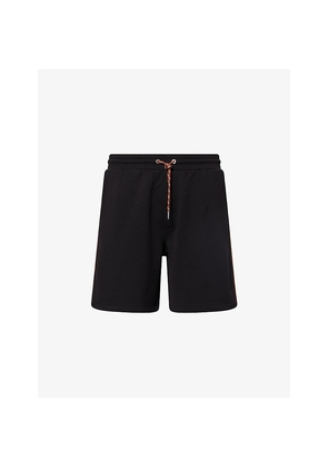 Mens Moncler Logo-Patch Striped-Panel Cotton Shorts