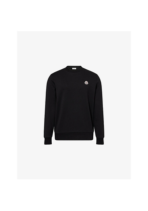 Mens Moncler Crewneck Logo-Patch Cotton Sweatshirt
