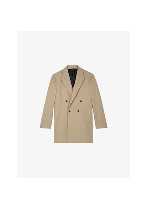 Mens The Kooples Peak-Lapel Double-Breasted Cotton Jacket