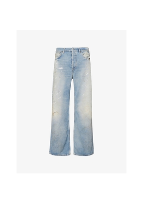 Mens Acne Studios Paint-Splatter Trafalgar Cotton-Blend Jeans
