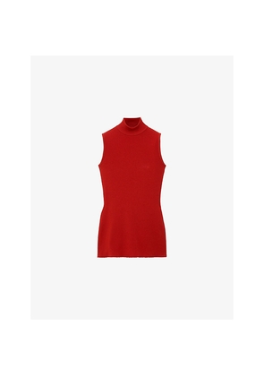 Womens Loewe High-Neck Sleeveless Woven Top