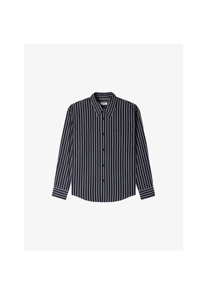 Mens Sandro Striped Long-Sleeve Cotton Shirt