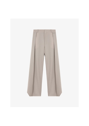 Womens Loewe Layered-Panel Wide-Leg High-Rise Wool-Blend Trousers