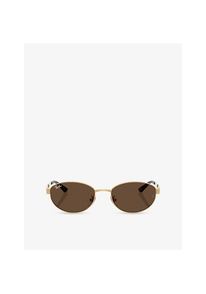 Ray-Ban Rb3774D Oval-Frame Metal Sunglasses