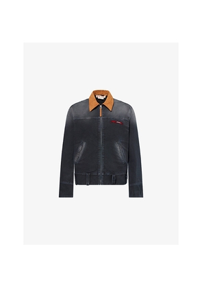 Mens Marni Contrast-Collar Cotton-Canvas Jacket