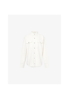 Womens JW Anderson Oversized Brand-Patch Cotton-Denim Shirt