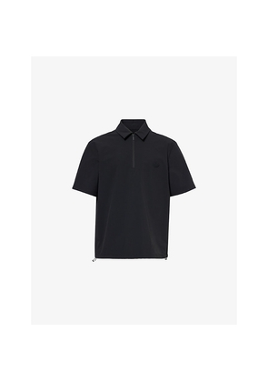 Mens Moncler Logo-Embroidered Half-Zip Cotton Polo Shirt
