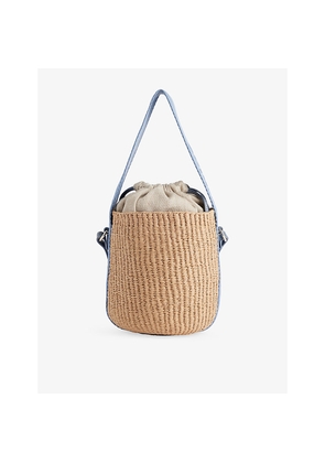 Womens Chloe Woody Small Raffia Bucket Bag