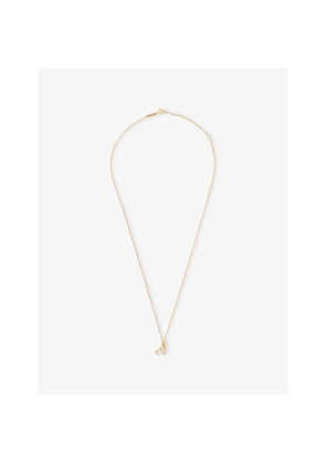Womens PDPAOLA Initial A 18ct Yellow Gold-Plated Sterling-Silver and Cubic Zirconia Pendant Necklace