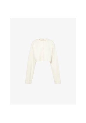Womens Toteme Dropped-Shoulder Cropped Knitted Cotton Cardigan