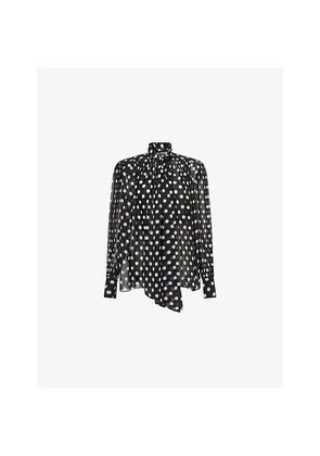 Womens Khaite Vali Dot-Print Silk Top
